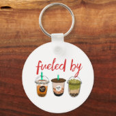Funny and Cute Fueled by Bubble Tea Boba Lover Sleutelhanger (Voorkant)