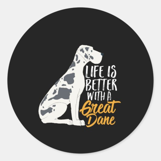 Funny and Cute Great Dane Hondenliefhebber Ronde Sticker (Voorkant)