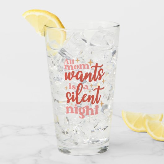 Funny and Cute Kerstfeestay Silent Night Mam Glas (Voorkant ijs)