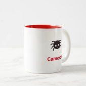 Funny and Cute Personalized Spider met naam Tweekleurige Koffiemok (Voorkant rechts)