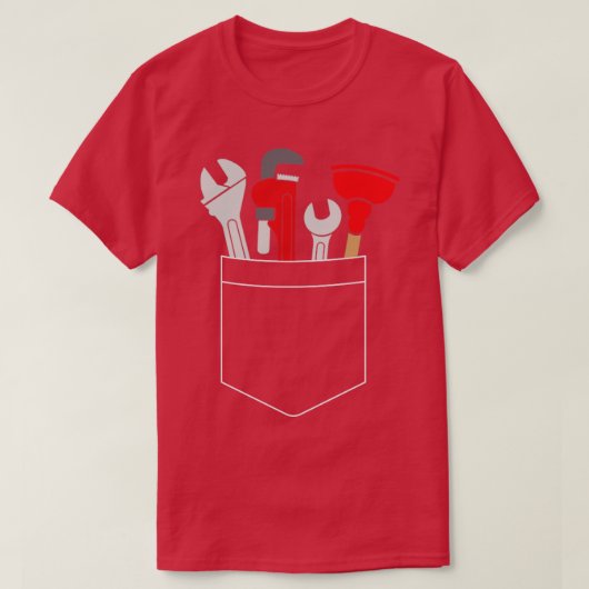 Funny and Cute Plumber Tools Pocket T-shirt (Design voorkant)