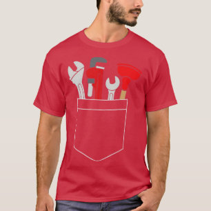 Funny and Cute Plumber Tools Pocket T-shirt