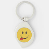 Funny and Cute Sticking out tongue Emoji Sleutelhanger (Voorkant)