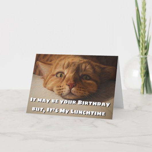 Funny and Humoureuze Cat Lovers Joke Happy Birthda Kaart (Voorkant)