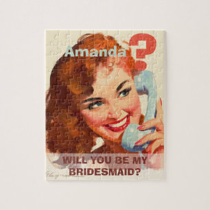 Funny and original bridesmaid proposal legpuzzel
