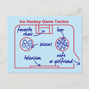 Funny and original ice hockey game tactitics briefkaart