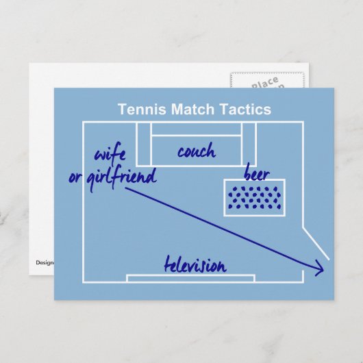 Funny and original tennis match tactitics, briefkaart (Voorkant / Achterkant)