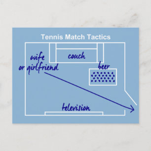 Funny and original tennis match tactitics, briefkaart