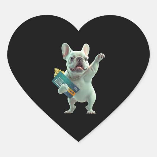 Funny and Posing Dog Hart Sticker (Voorkant)