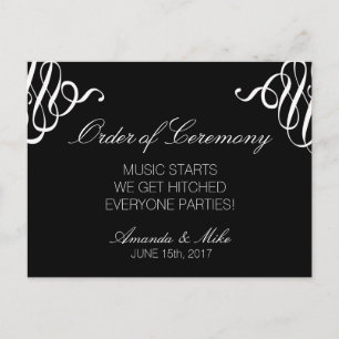 Funny and Simple Wedding Programme Briefkaart