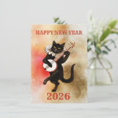 Funny and vintage happy new year holiday card (Staand voorkant)