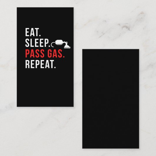 Funny Anesthesioloog Anesthesia Nurse Gas Pass Visitekaartje (Voorkant / Achterkant)