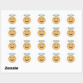 Funny Angel Emoji Cartoon Ronde Sticker (Vel)