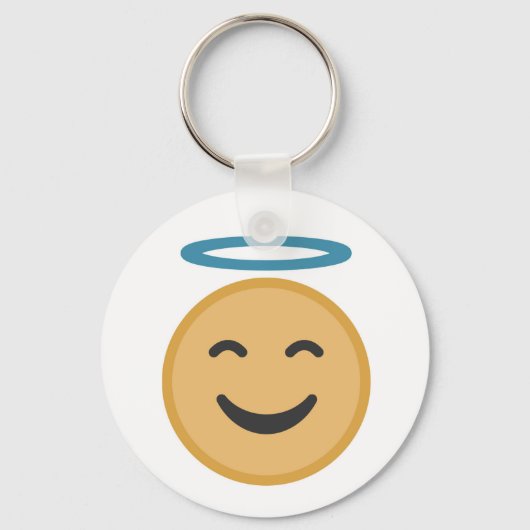 Funny Angel Emoji Cartoon Sleutelhanger (Voorkant)