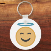 Funny Angel Emoji Cartoon Sleutelhanger (Voorkant)