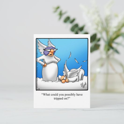 Funny Angel Humor Briefkaart (Staand voorkant)