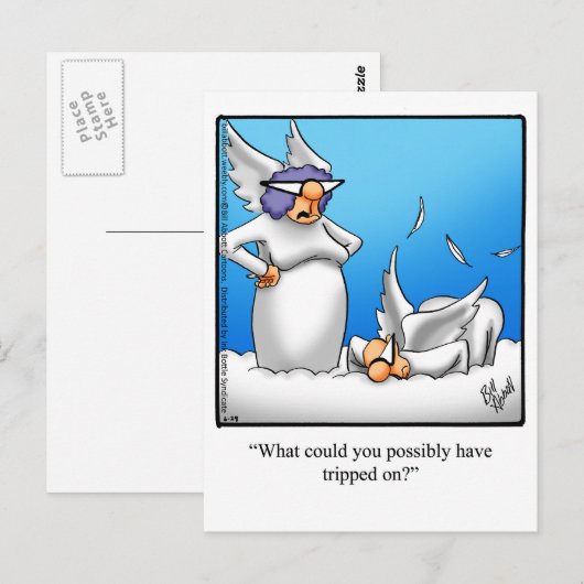 Funny Angel Humor Briefkaart (Voorkant / Achterkant)