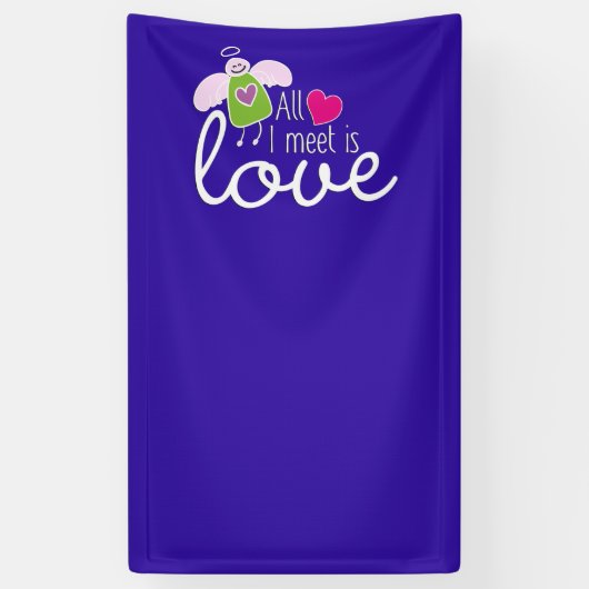 Funny Angel - ik zie alleen liefde 2 Spandoek (Verticaal)