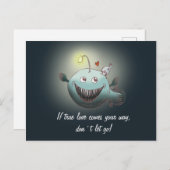Funny angler fish love valentijn's briefkaart (Voorkant / Achterkant)