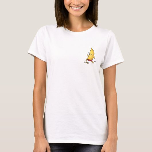 Funny Angry Banana Tripping Over Peel T-shirt (Voorkant)