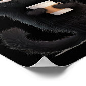 Funny Angry Black Cat T-shirt Schattige Koffielief Poster (Hoek)