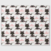 Funny Angry Black Kitten "Bah Humbug" Cadeaupapier (Vlak)