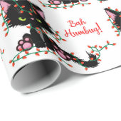 Funny Angry Black Kitten "Bah Humbug" Cadeaupapier (Rol Hoek)