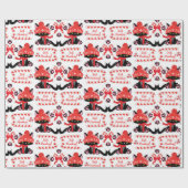 Funny Angry Black Twin Cats "Bah Humbug" Cadeaupapier (Vlak)