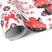 Funny Angry Black Twin Cats "Bah Humbug" Cadeaupapier (Rol Hoek)