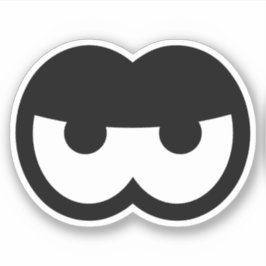 Funny Angry Cartoon Eyeball Vinyl Sticker