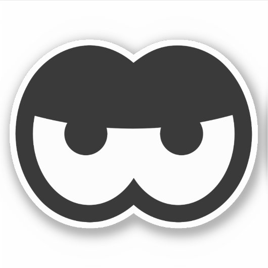 Funny Angry Cartoon Eyeball Vinyl Sticker (Voorkant)