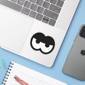 Funny Angry Cartoon Eyeball Vinyl Sticker (Laptop met iPhone)