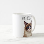 Funny Angry Cat – Add Your Own Text  Koffiemok (Voorkant rechts)