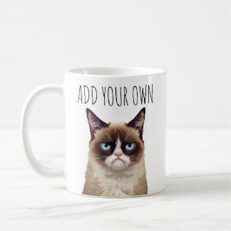Funny Angry Cat – Add Your Own Text  Koffiemok