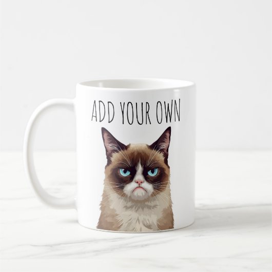 Funny Angry Cat – Add Your Own Text  Koffiemok (Links)