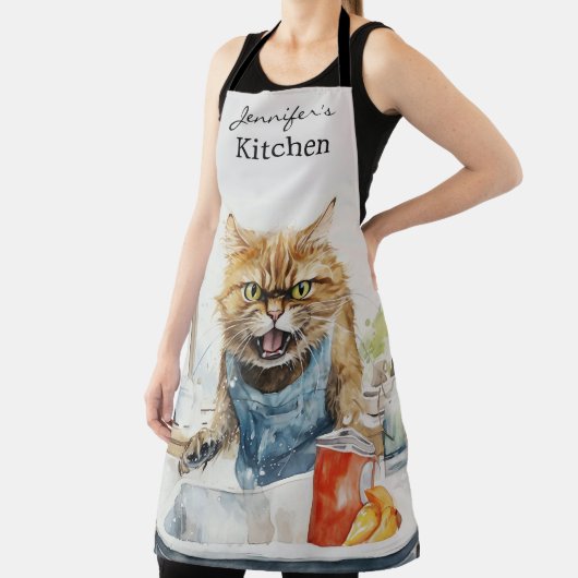 Funny Angry Cat All-Over Print Schort (Insitu)