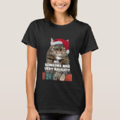 Funny angry cat Christmas T-Shirt (Voorkant)