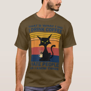 Funny Angry Cat Drink Koffie T-Shirt