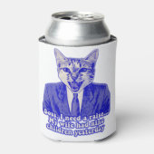 Funny angry cat meme for kitty lovers blikjeskoeler (Blikje Voorkant)