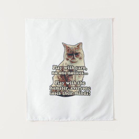 Funny angry cat meme for kitty persons &cat lovers wandkleed (Voorkant)