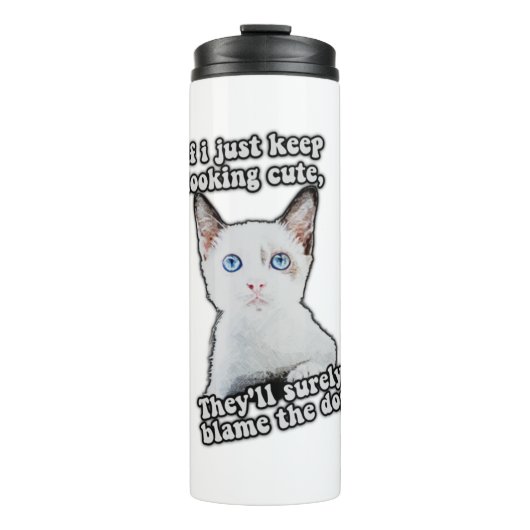 Funny angry cat meme for kitty persons &cat owners thermosbeker (Voorkant)