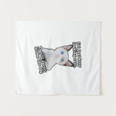 Funny angry cat meme for kitty persons &cat owners wandkleed (Voorkant (horizontaal))