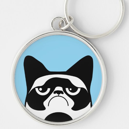Funny Angry Cat Sleutelhanger (Voorkant)