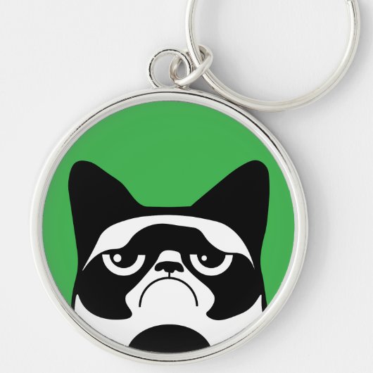 Funny Angry Cat Sleutelhanger (Voorkant)