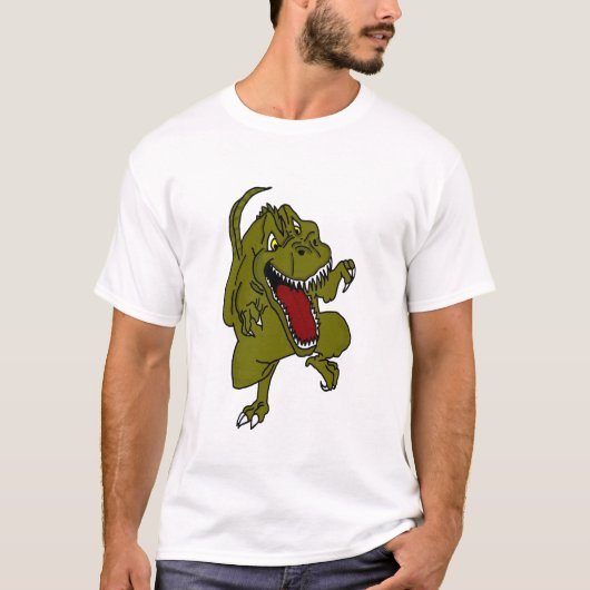 Funny Angry Dinosaur Mannen T-shirt (Voorkant)