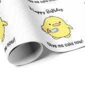 Funny Angry Duck Birthday Cadeaupapier (Rol Hoek)