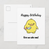 Funny Angry Duck Birthday Feestdagenkaart (Voorkant / Achterkant)