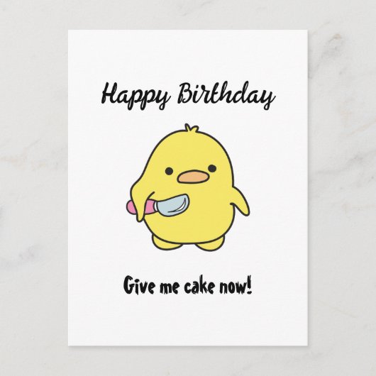 Funny Angry Duck Birthday Feestdagenkaart (Voorkant)