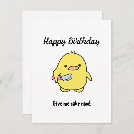 Funny Angry Duck Birthday Feestdagenkaart (Voorkant / Achterkant)