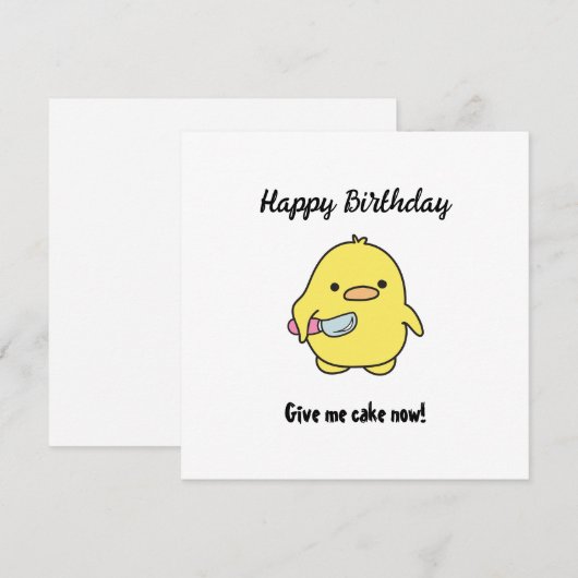 Funny Angry Duck Birthday Feestdagenkaart (Voorkant / Achterkant)